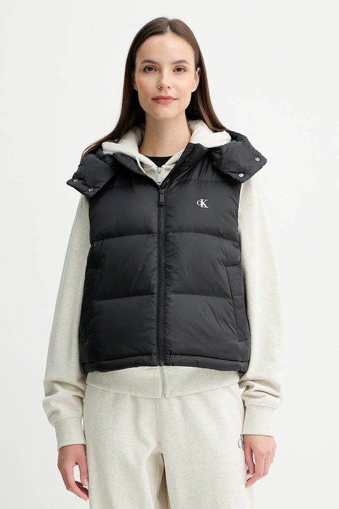 Calvin Klein Jeans bezrękawnik puchowy kolor czarny zimowy LV047D500G - zdjęcie produktu nr 1