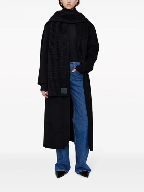 ANINE BING Hannah logo-patch scarf - Black - zdjęcie produktu nr 2