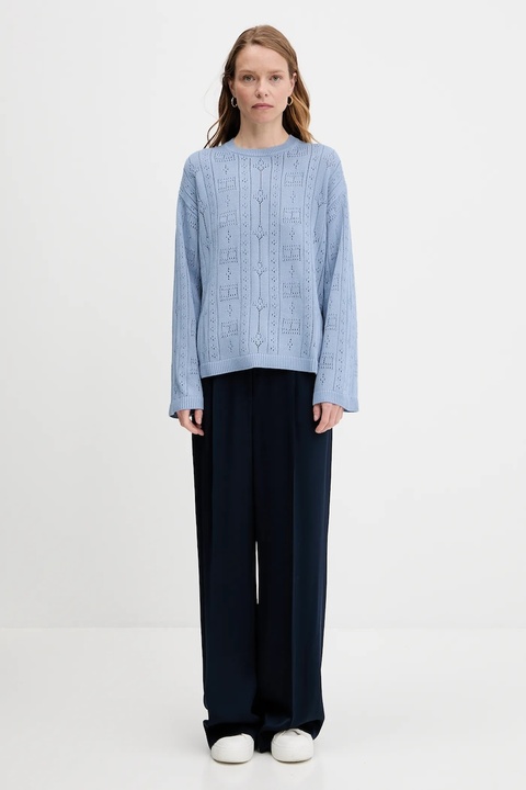 Tommy Hilfiger sweter damski kolor niebieski lekki WW0WW45910 - zdjęcie produktu nr 2