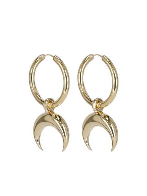 Marine Serre moon-pendant hoop earrings - Gold - zdjęcie produktu nr 1