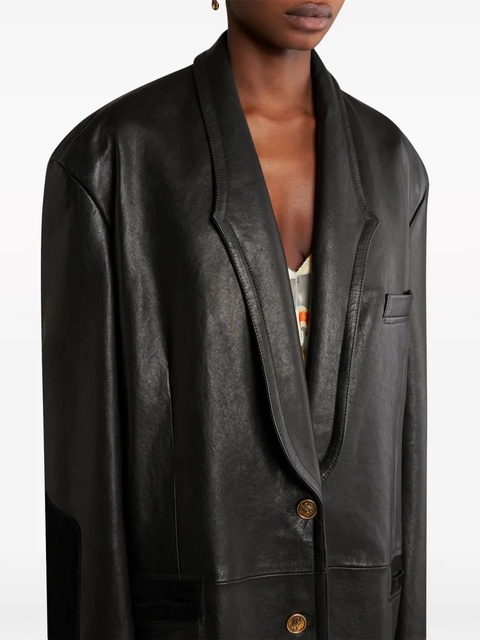 ETRO suede-trim leather jacket - Black - zdjęcie produktu nr 2