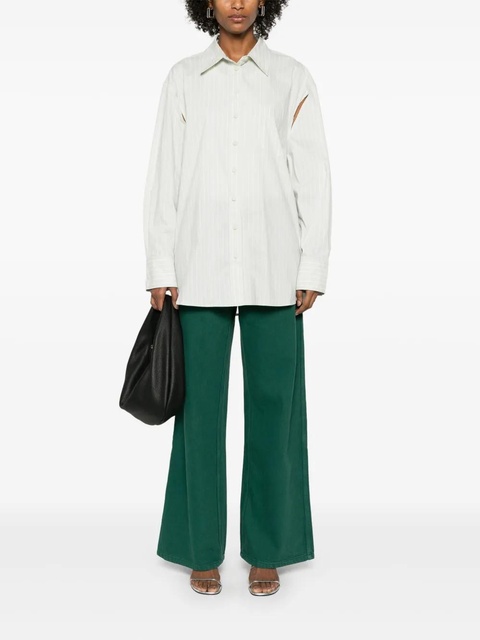 Christopher Esber striped long-sleeve shirt - Green - zdjęcie produktu nr 2