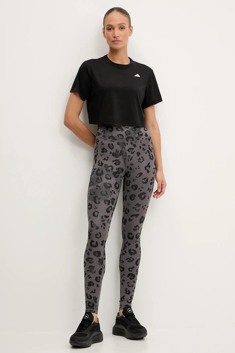 adidas Performance legginsy termoaktywne Optime Essentials Full Length Leggings Print damskie kolor szary wzorzyste JN2650 - zdjęcie produktu nr 2
