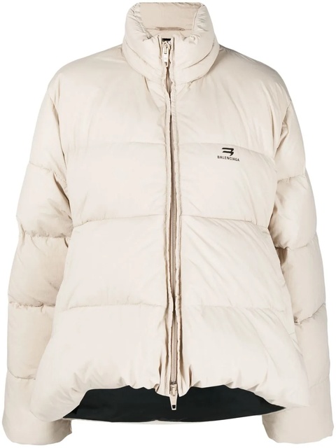 Balenciaga C-Shape logo-print puffer jacket - Neutrals - zdjęcie produktu nr 1