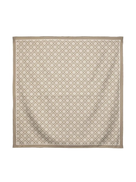 Tory Burch T Monogram silk scarf - Neutrals - zdjęcie produktu nr 1