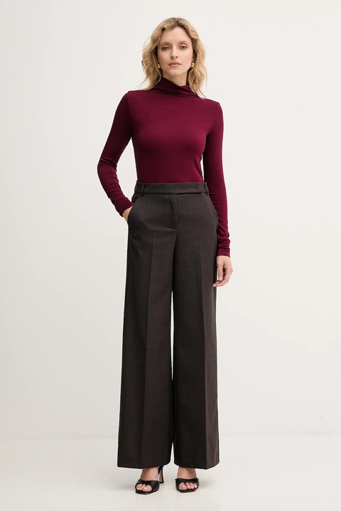 Marella longsleeve Emme by Marella kolor bordowy z golfem 2525946031200 - zdjęcie produktu nr 2