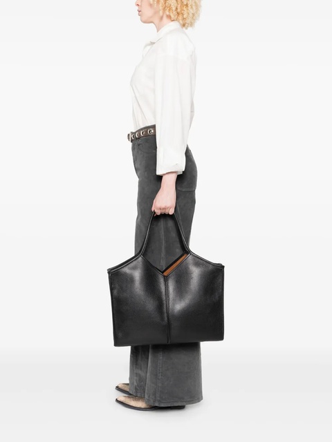 Hereu Calella V-neck calfskin tote bag - Black - zdjęcie produktu nr 2