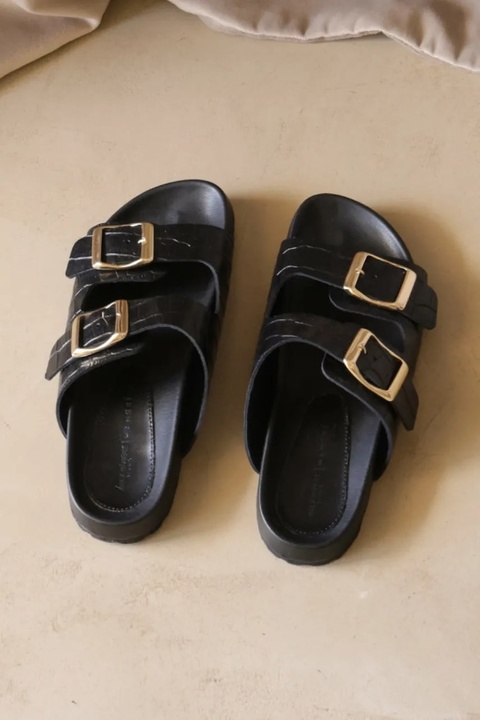 Manebi klapki skórzane Traveler Nordic Sandals damskie kolor czarny M 2.2 RT - zdjęcie produktu nr 1
