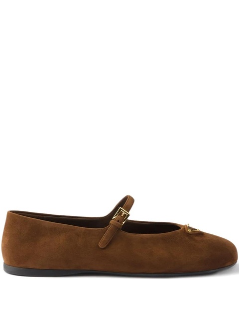 Prada embellished Mary Jane ballet flats - Brown - zdjęcie produktu nr 1