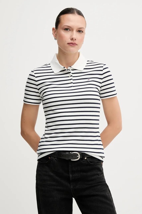 Tommy Jeans polo damski kolor szary DW0DW20160 - zdjęcie produktu nr 1