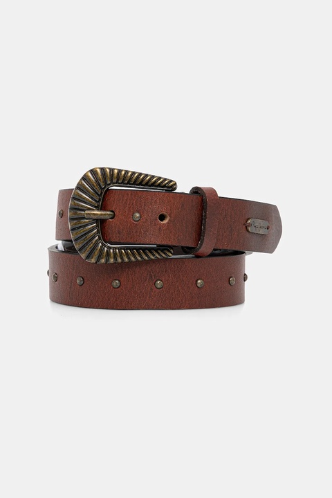 Pepe Jeans pasek skórzany damski kolor brązowy PL020869 - zdjęcie produktu nr 1