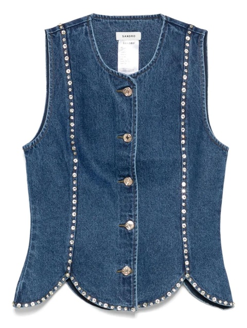 SANDRO rhinestone-embellished gilet - Blue - zdjęcie produktu nr 1