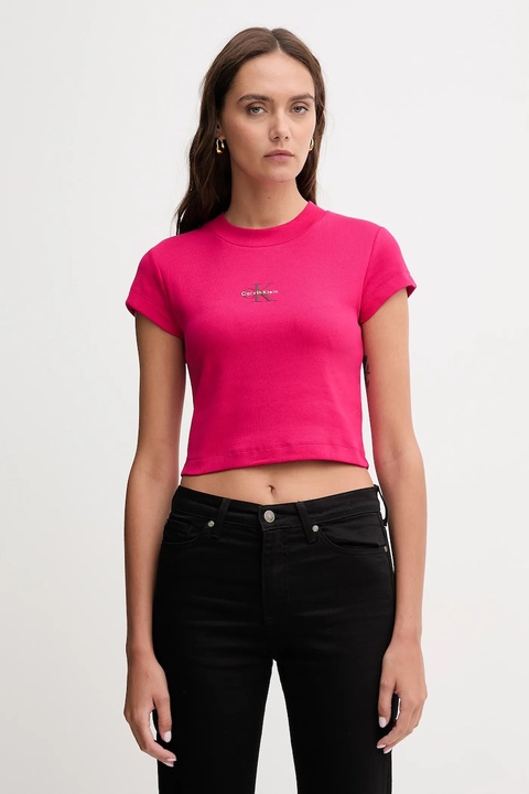 Calvin Klein Jeans t-shirt damski kolor różowy LV047AB802 - zdjęcie produktu nr 1