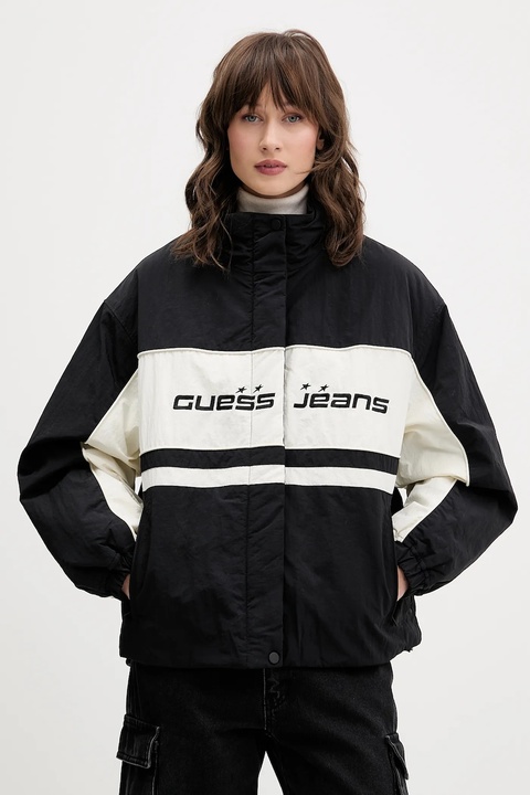 Guess Jeans kurtka kolor czarny przejściowa oversize W5BL11 WGYL2 - zdjęcie produktu nr 1