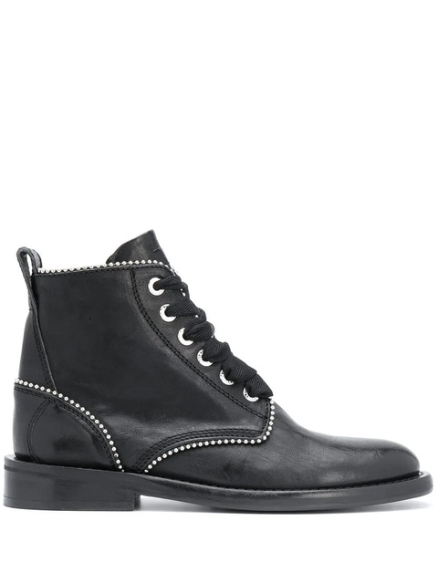Zadig&Voltaire studded lace-up leather boots - Black - zdjęcie produktu nr 1