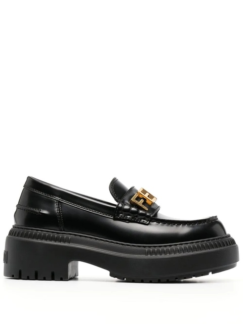 FENDI logo-lettered chunky-sole loafers - Black - zdjęcie produktu nr 1