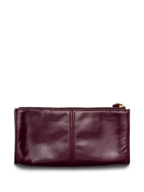 Prada large logo-plaque leather wallet - Red - zdjęcie produktu nr 2