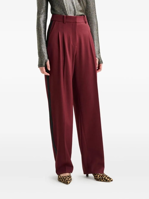 Essentiel Antwerp Icci pleated side-stripe trousers - Red - zdjęcie produktu nr 2
