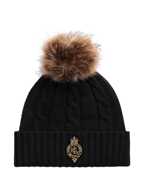 Lauren Ralph Lauren cable-knit pompom beanie - Black - zdjęcie produktu nr 1