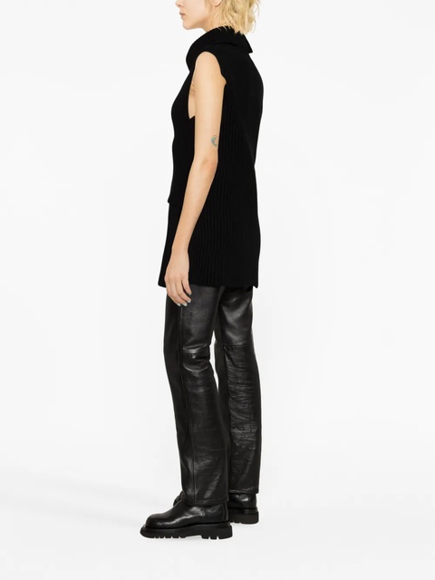 Jil Sander roll-neck knitted wool top - Black - zdjęcie produktu nr 1