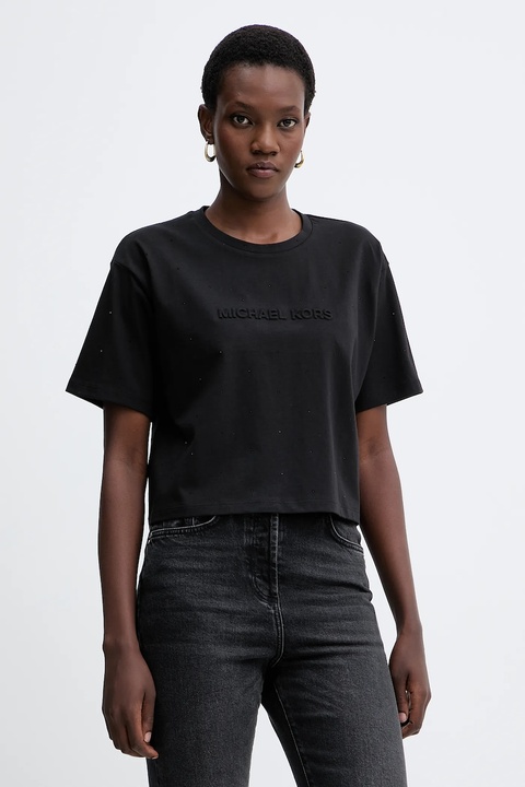 MICHAEL Michael Kors t-shirt bawełniany damski kolor czarny MF551TR2ZU - zdjęcie produktu nr 1