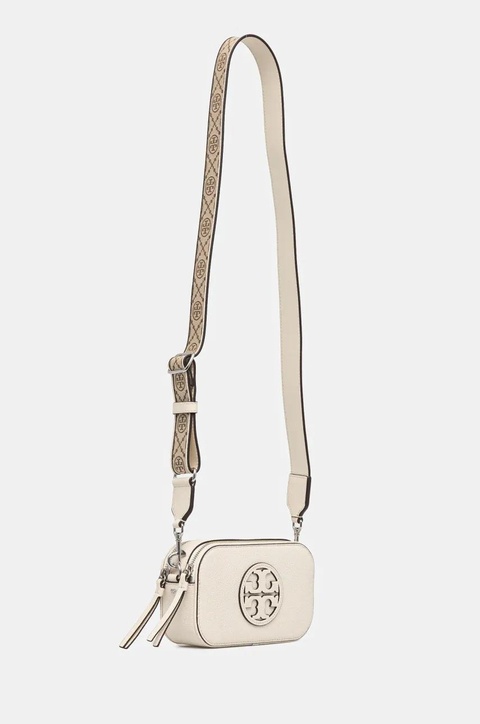 Tory Burch torebka skórzana Miller Mini Crossbody kolor beżowy 171955-104 - zdjęcie produktu nr 1
