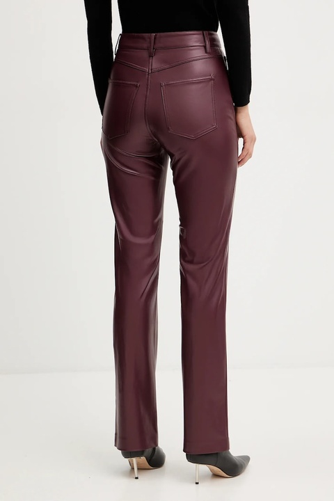 Guess spodnie damskie kolor brązowy proste high waist W5BB75 K8S30 - zdjęcie produktu nr 2