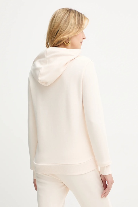 Armani Exchange bluza bawełniana damska kolor beżowy z kapturem z aplikacją XW000983 AF14284 - zdjęcie produktu nr 1