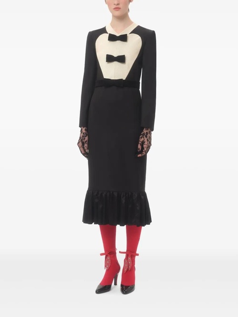 Valentino Garavani bow-detail midi dress - Black - zdjęcie produktu nr 2