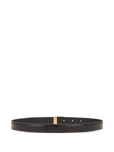 Saint Laurent crocodile-embossed leather belt - Brown - zdjęcie produktu nr 2