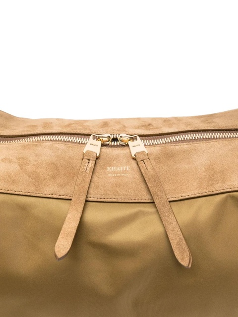 KHAITE suede-trimmed shoulder bag - Green - zdjęcie produktu nr 2