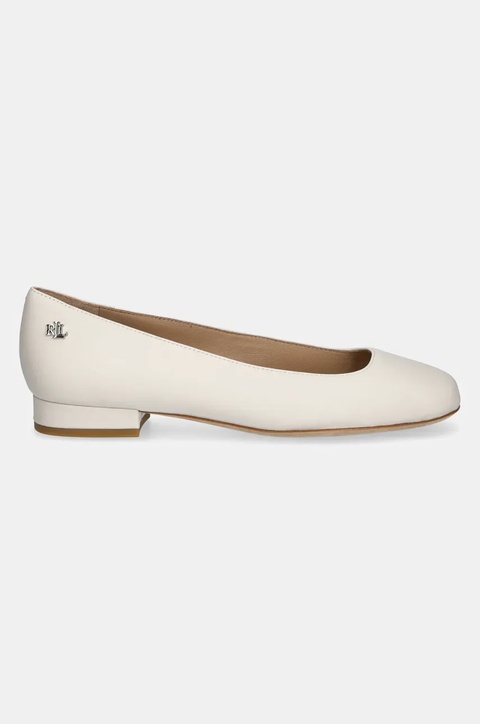 Lauren Ralph Lauren baleriny skórzane Emellie Bllt kolor beżowy 802970534003 - zdjęcie produktu nr 2