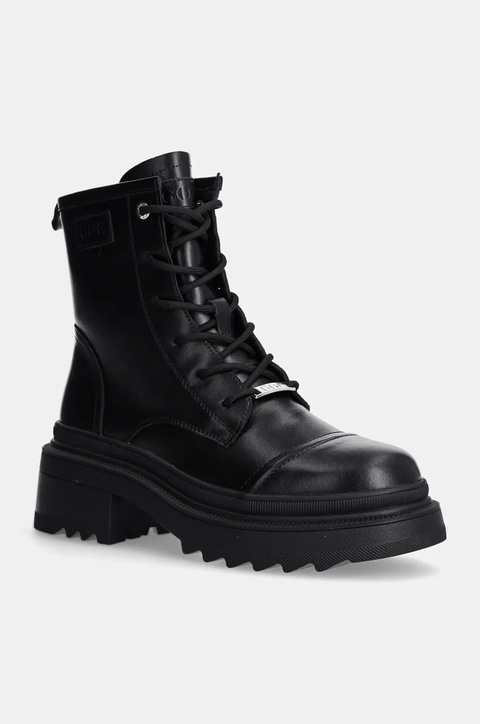 GOE workery skórzane damskie kolor czarny na platformie lekko ocieplone OO2N4115 BLACK - zdjęcie produktu nr 1