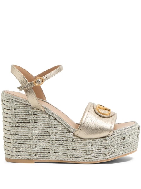 Valentino Garavani 120mm VLogo Signature wedge sandals - Neutrals - zdjęcie produktu nr 1