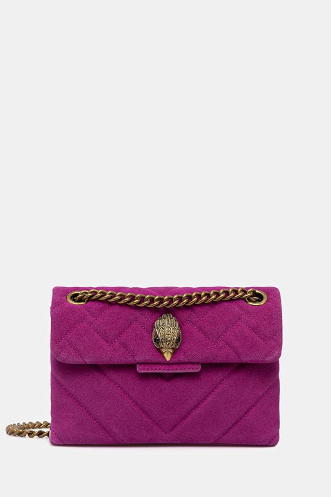Kurt Geiger London torebka zamszowa KENSINGTON kolor różowy 4372852219 - zdjęcie produktu nr 1
