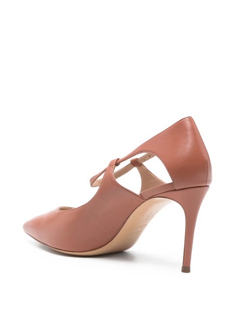 Casadei 80mm cut-out strap pumps - Brown - zdjęcie produktu nr 2