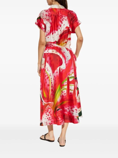Tory Burch graphic-print midi dress - Pink - zdjęcie produktu nr 2