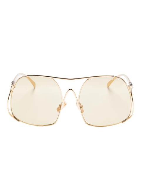 Miu Miu Eyewear geometric-frame sunglasses - Gold - zdjęcie produktu nr 1
