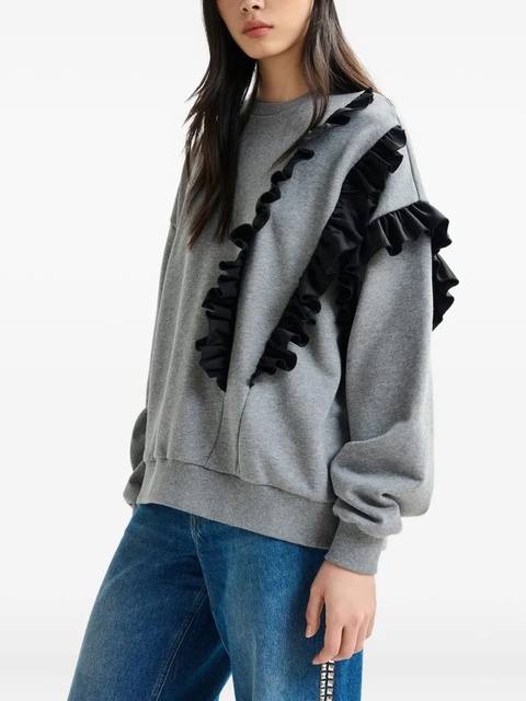 Essentiel Antwerp Iwave ruffle-detail sweatshirt - Grey - zdjęcie produktu nr 2