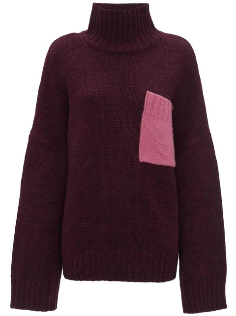 JW Anderson contrast-pocket ribbed-knit jumper - Purple - zdjęcie produktu nr 1