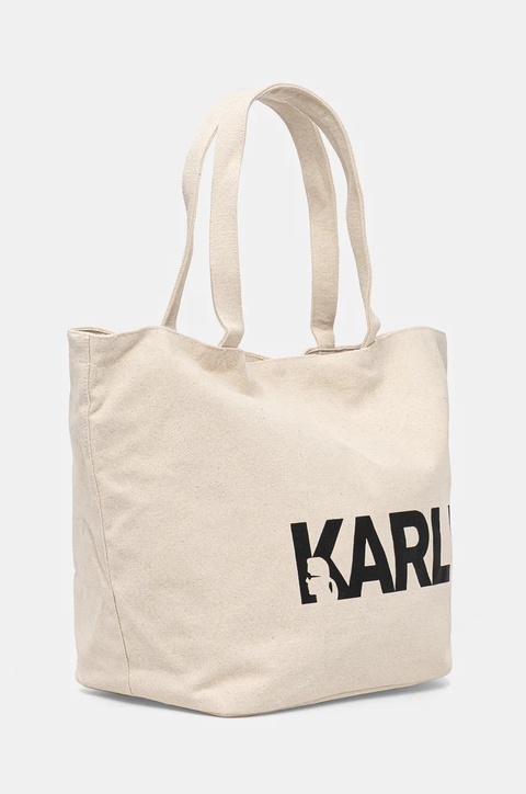 Karl Lagerfeld torebka bawełniana kolor beżowy 246W3886 - zdjęcie produktu nr 1