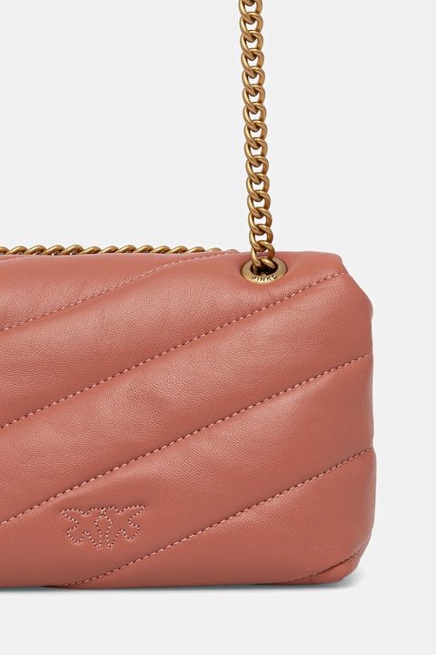 Pinko torebka skórzana kolor różowy 100040 A0F2 - zdjęcie produktu nr 2