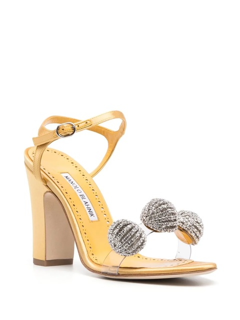 Manolo Blahnik Ostria 90mm star-embellished sandals - Yellow - zdjęcie produktu nr 1