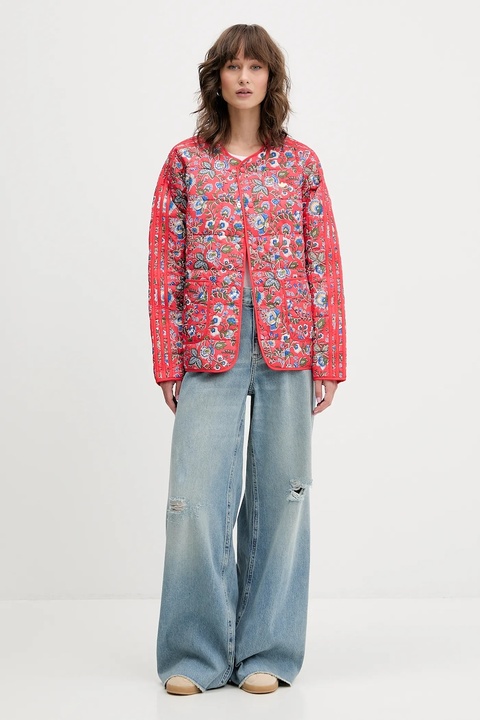 adidas Originals kurtka Liberty kolor pomarańczowy przejściowa oversize JW5198 - zdjęcie produktu nr 2