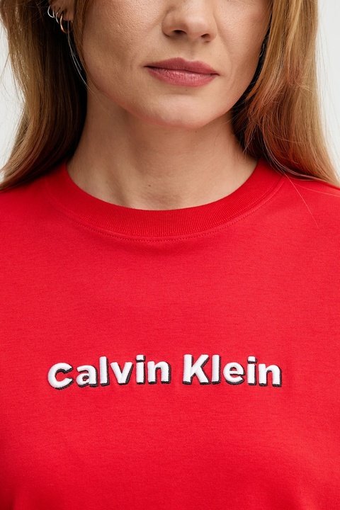 Calvin Klein Jeans t-shirt bawełniany damski kolor czerwony LV047D205G - zdjęcie produktu nr 2