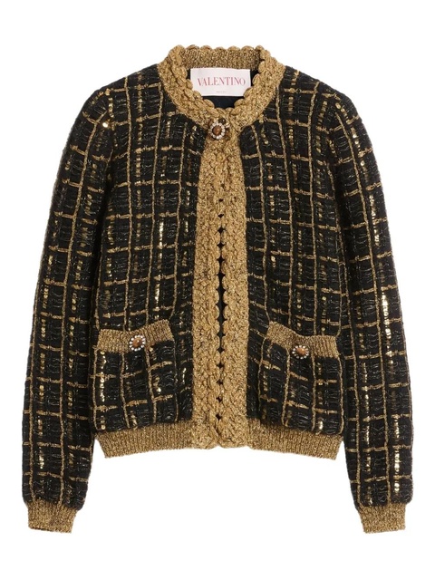 Valentino Garavani sequin-embellished cardigan - Brown - zdjęcie produktu nr 1