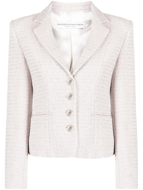 Alessandra Rich embellished single-breasted tweed blazer - Pink - zdjęcie produktu nr 1