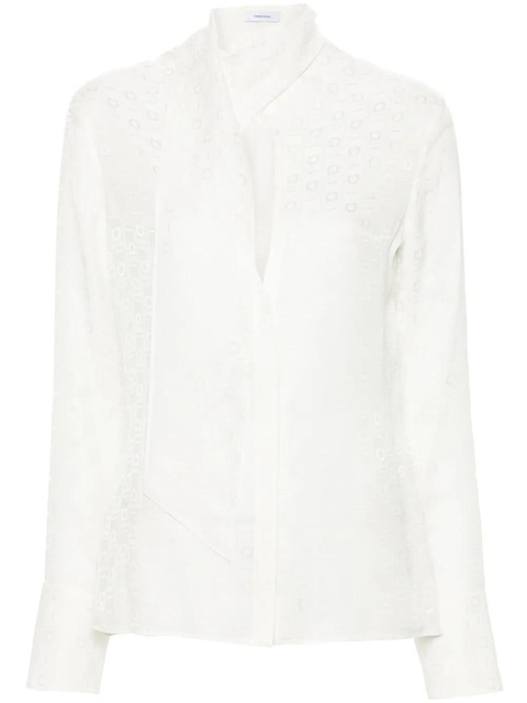Ferragamo monogram-jacquard silk shirt - White - zdjęcie produktu nr 1