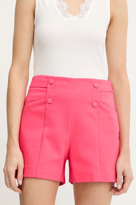 Morgan szorty damskie kolor różowy gładkie high waist SHEON - zdjęcie produktu nr 1