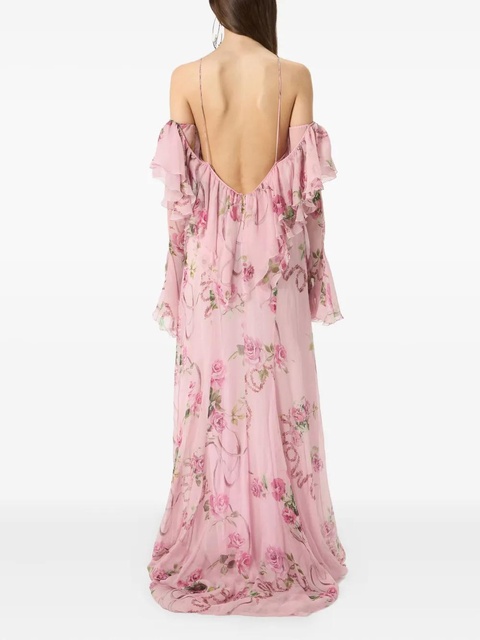 Blumarine floral-printed ruffled gown - Pink - zdjęcie produktu nr 2